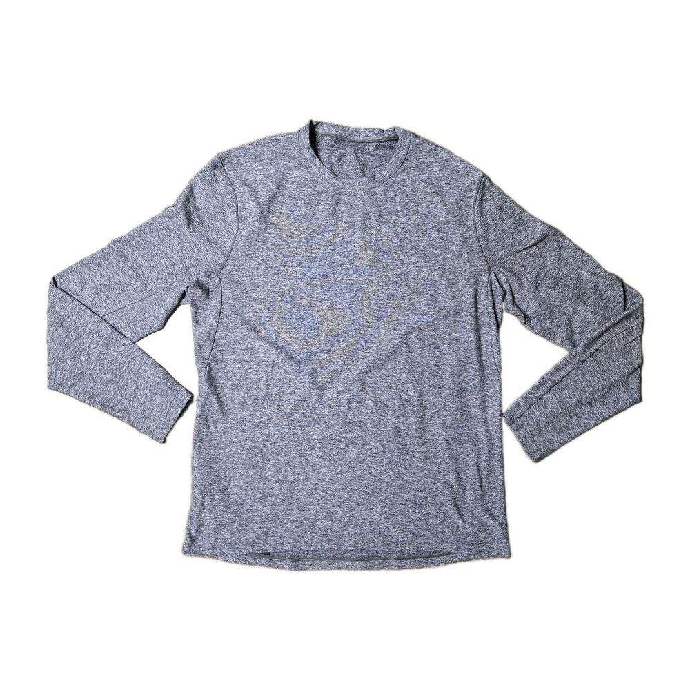 Lululemon Surge Warm Long Sleeve Shirt Heathered Grey Buttery Soft Stretch Sz L - Picture 1 of 9